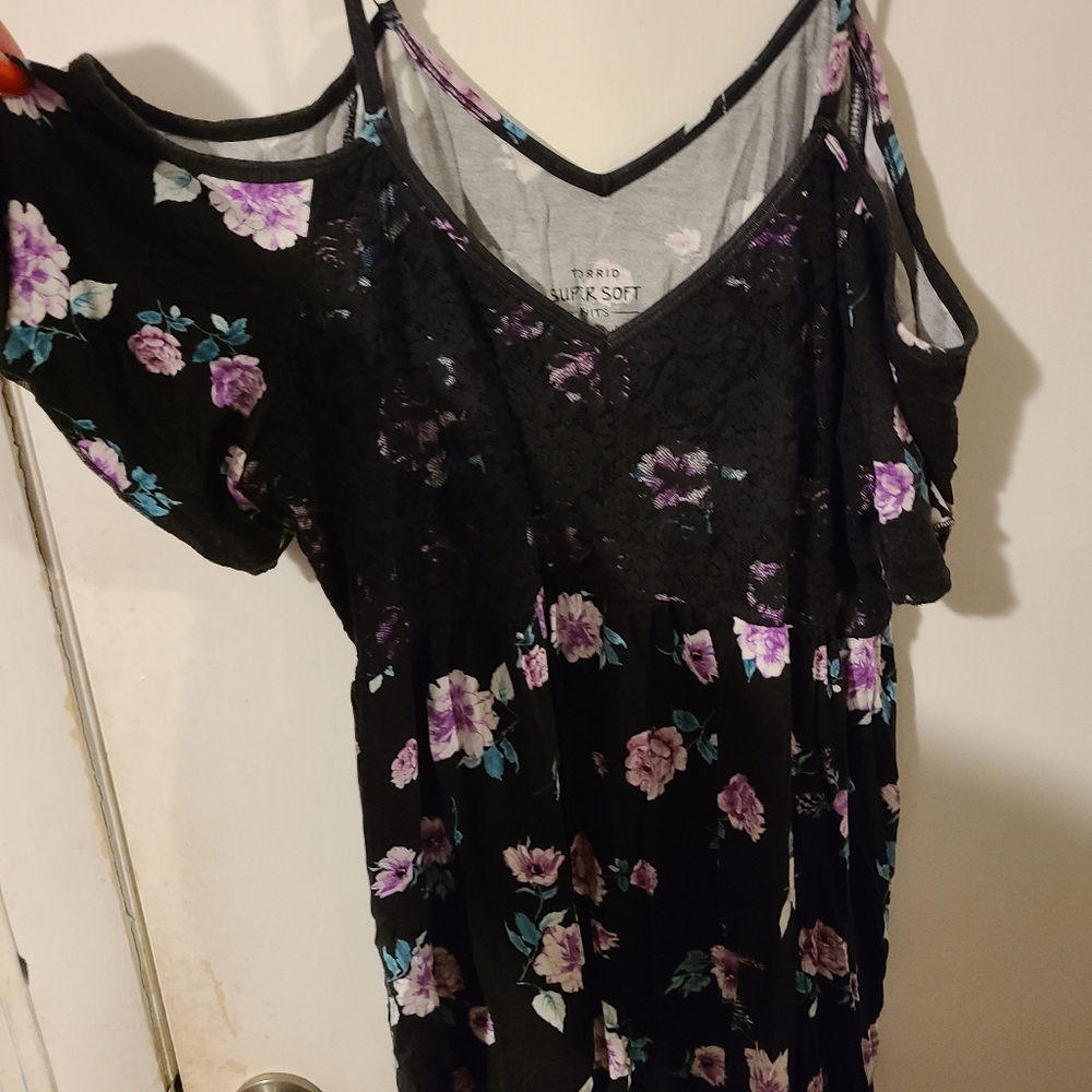 Black flowy off the shoulder top